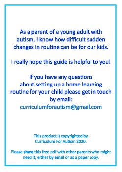 Home Learning for Parents of students with Autism
